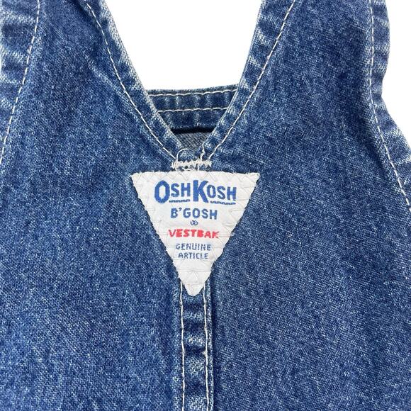 VTG OshKosh B'Gosh Vestbak Denim Overalls Baby Size 12 Months USA Farm Play Cute - Picture 6 of 14